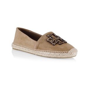 Tory Burch Ines Logo Suede Espadrilles
